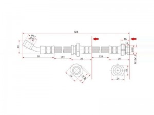ШЛАНГ ТОРМОЗНОЙ FR NISSAN ALMERA/PRESEA/ ST462100M017 SAT