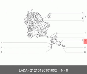 Опора ВАЗ-2121,21213 коробки раздаточной АвтоВАЗ 21210-1801010-02 LADA VAZ