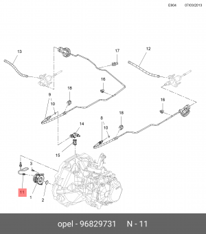 Трубка CHEVROLET Cruze цилиндра сцепления OE 96829731 GENERAL MOTORS