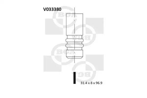 клапан выпускной! 31.5x8x96.9\ VW Golf/Passat/Sharan, Audi A4 1.9TDi 91> V033380 BG AUTOMOTIVE