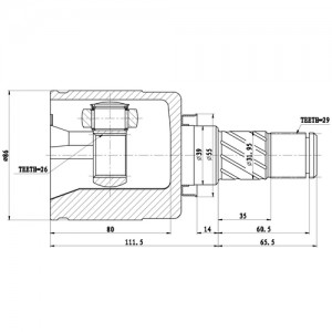 ШРУС ВНУТРЕННИЙ NISSAN X-TRAIL T30 (00--06), - L Z87613R ZIKMAR