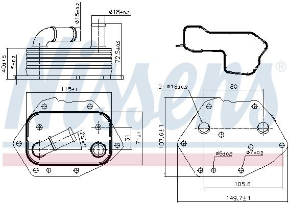 радиатор масляный!\ Citroen C-Crosser/C5/C6 04> 90808 NISSENS