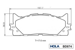 Колодки тормозные дисковые передние BD874 HOLA