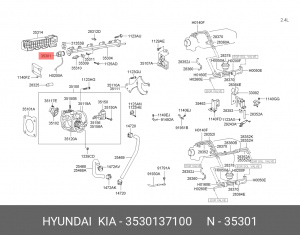Регулятор давления топлива 3530137100 HYUNDAI KIA