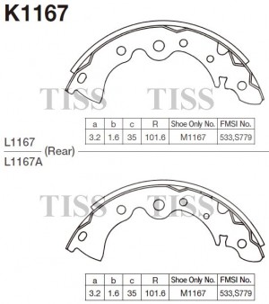 Колодки тормозные барабанные Nissan Bluebird 2.0D 84-90 K1167 K1167 MK KASHIYAMA