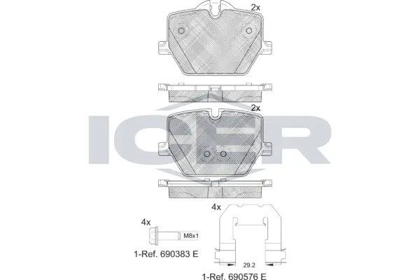 182386 колодки дисковые задние!\ BMW 3 Series G20 182386 ICER