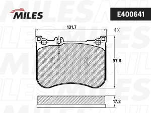 Колодки тормозные передние (Смесь Low-Metallic) MERCEDES W222/С217 13- (TRW GDB2 E400641 MILES