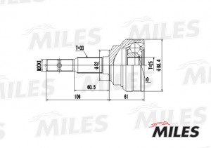 ШРУС наружный OPEL ASTRA/VECTRA 1.6-2.2 95-05 (с ABS) (GKN 302863) GA20350 GA20350 MILES