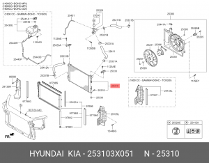 Радиатор HYUNDAI Elantra (11-),i30 (12-) KIA Ceed (12-),Soul (11-) МКПП OE 253103X051 HYUNDAI KIA