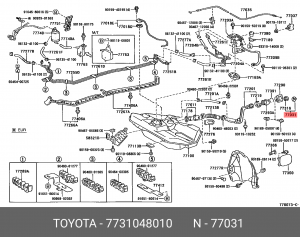 крышка бензобака!\ Toyota Аvensis 99-12 77310-48010 TOYOTA