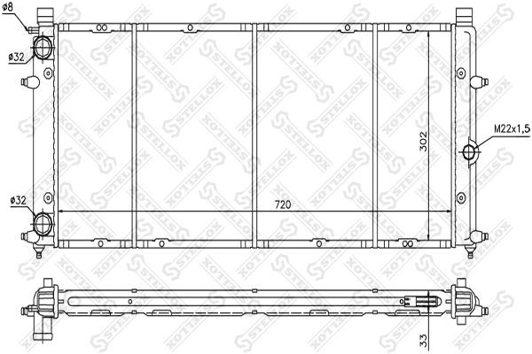 радиатор системы охлаждения!\ VW T4 1.8-2.4D 90-91 10-25127-SX STELLOX