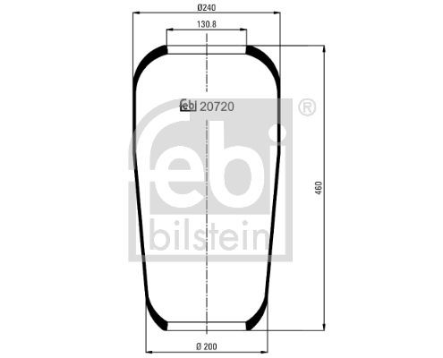 пневмоподушка !720N кон 460-240-131/131 \Omn BPW/Volvo/MB/MAN 20720 FEBI BILSTEIN