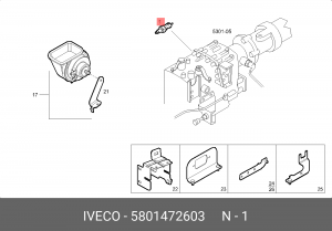 выключатель сигнала задн.ход!M12x1-фишка2конт.,SW22,12V-24V 3W\Iveco Daily 99> 5801472603 IVECO
