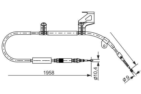 трос ручника п.!\ Audi A6 all 98> 1 987 477 604 BOSCH