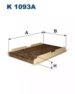 Фильтр воздушный салона PEUGEOT 307,308 CITROEN C3,C4,DS4 угольный FILTRON K1093A FILTRON