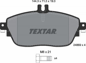 Колодки тормозные MERCEDES A (W176),B (W246),CLA (13-) передние (4шт.) TEXTAR 2486901 TEXTAR