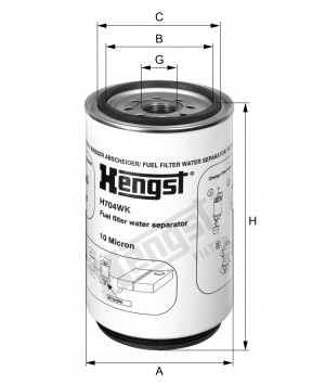 Фильтр топливный грубой очистки сепаратор Scania высокий H704WK HENGST