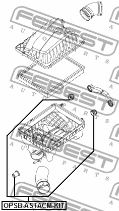 Втулка крепления корпуса возд фильтра (компл) OPEL ASTRA J 2010-2015 OPSB-ASTACM OPSB-ASTACM-KIT FEBEST