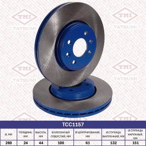 Диск тормозной передний вентилируемый RENAULT Clio/Kangoo/Laguna/Megane/Scenic 9 TCC1157 TATSUMI