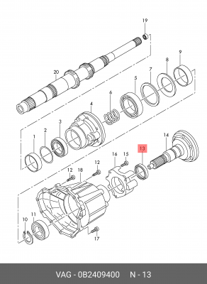 (AUDI), МАНЖЕТНОЕ УПЛОТНЕНИЕ 0B2 409 400 VAG