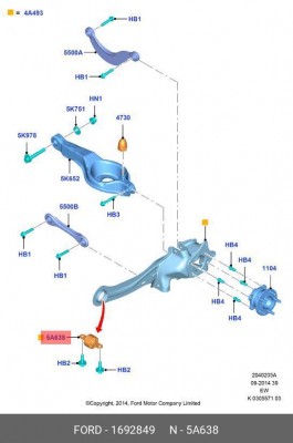 Сайлентблок задней подвески FORD Focus III 2011- 1 692 849 1 692 849 FORD