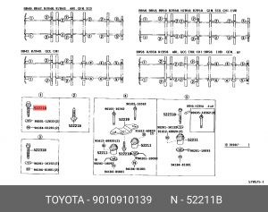 болт крепления подушки кузова! M10 №1\ Toyota Land Cruiser 75-80, Lexus LX450 95 90109-10139 TOYOTA