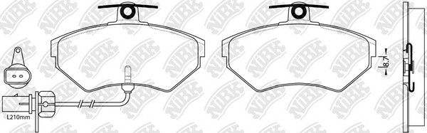 Колодки тормозные VW Passat B5 AUDI A4 передние (4шт.) NIBK PN0023W NIBK