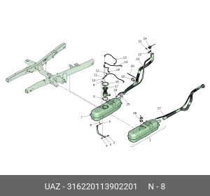 Кольцо УАЗ-3163 насоса топливного уплотнительное (ОАО УАЗ) 316220113902201 UAZ UAZ