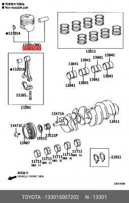 ПОРШЕНЬ СТД 13301-5007202 13301-50072-02 TOYOTA