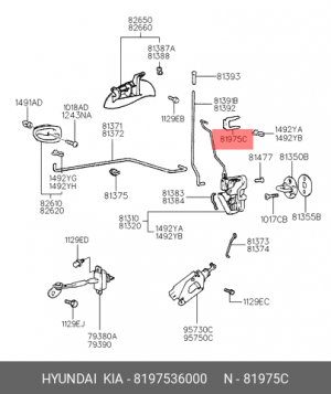 фиксатор личинки замка двери!\ Hyundai Accent 95>/Atos 97>/H-1 02>/Sonata 89> 8197536000 HYUNDAI