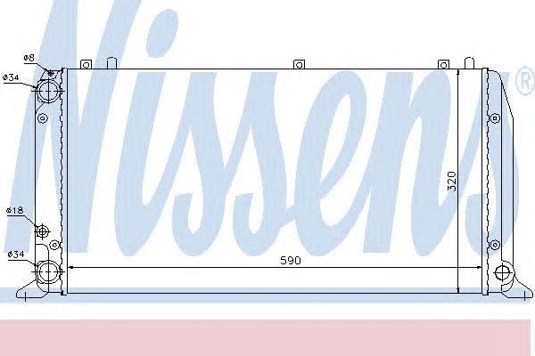 радиатор системы охлаждения!\ Audi 80 1.6-1.9TDi 86-96 604361 NISSENS