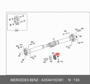 ОПОРА КАРДАННОГО ВАЛА БЕЗ ПОДШИПНИКА A 204 410 23 81 MERCEDES BENZ