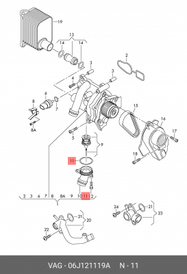Прокладка VW AUDI насоса водяного OE 06J 121 119 A VAG
