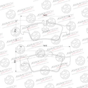 Колодки тормозные дисковые Avantech задние  (противоскрипная пластина в компл.) AV2202 AVANTECH