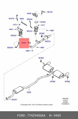 Прокладка выпускной системы FORD 7T4Z9450AA 7T4Z 9450-AA FORD