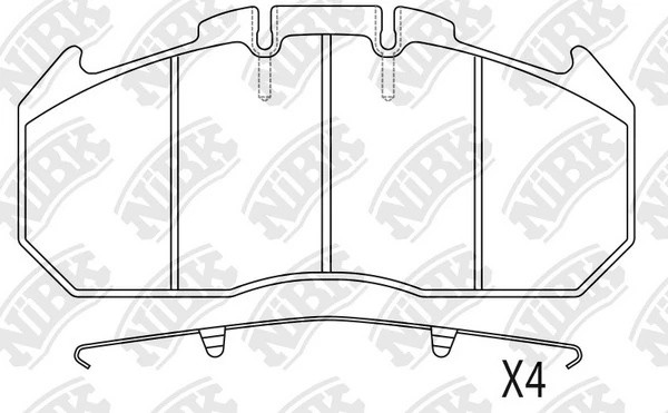 Колодки тормозные MAN TGA передние (4шт.) NIBK PN0924 NIBK