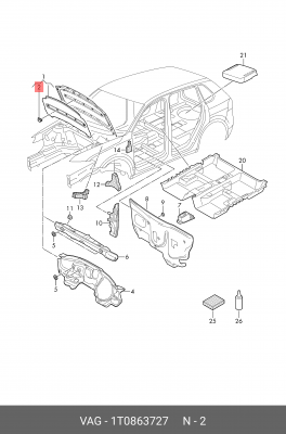 VW ШУМОИЗОЛЯЦИИ КАПОТА 1T0 863 727 VAG