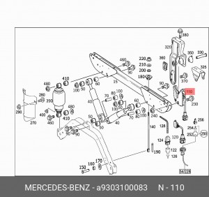 Замок кабины КамАЗ-5490, Mercedes Actros MP2 MP3 Atego Axor MB A 930 310 00 83 MERCEDES BENZ