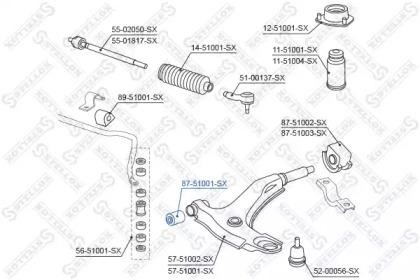 сайлентблок рычага пер.!\ Hyundai Accent/Pony Excel all 95-99 87-51001-SX STELLOX