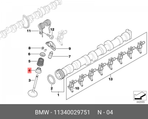 к-кт колпачков маслосъемных! 6x10/23x16 (16)\ BMW E46/E60/E65 1.8-4.8 01> 11 34 0 029 751 BMW