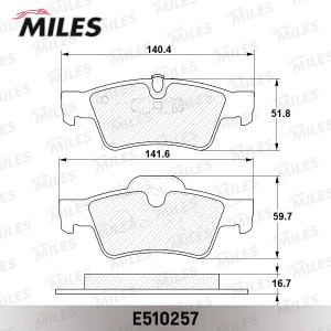 Колодки тормозные задние (Смесь CERAMIC серия PRO) MERCEDES-BENZ W164 ML 05/W251 E510257 MILES