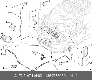 ЗАМОК КАПОТА DUCATO (250) PSA BOXER 3 , JUMPER 3 2006-> - 1369756080 1369756080 FIAT