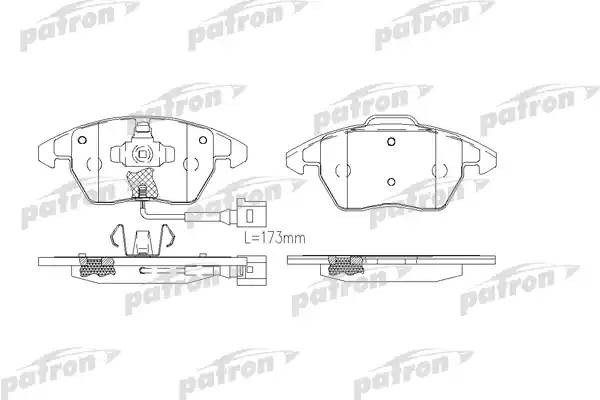 Колодки тормозные дисковые передн PBP1641 PBP1641 PATRON
