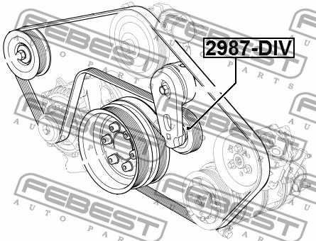 Ролик натяжной ПОДХОДИТ ДЛЯ Land Rover DISCOVERY IV 2010- 2987-DIV 2987-DIV FEBEST