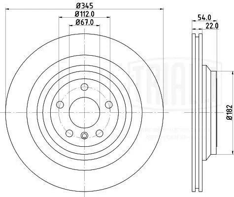 Диск торм. Mercedes GL (X166 (12-),ML (W166 (11-) зад. d345 DF 155110 DF 155110 TRIALLI