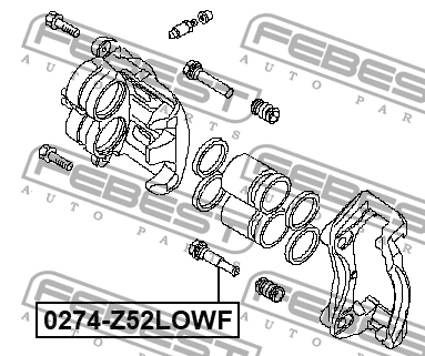 Втулка направляющая передн суппорта INFINITI QX60 2012- 0274-Z52LOWF 0274-Z52LOWF FEBEST