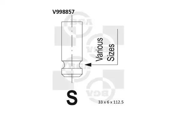 клапан впускной! 33x6x112.5\ Mitsubishi Galant 2.0 16V 4G63/Space Gear 2.4 16V 4 V998857 BG AUTOMOTIVE