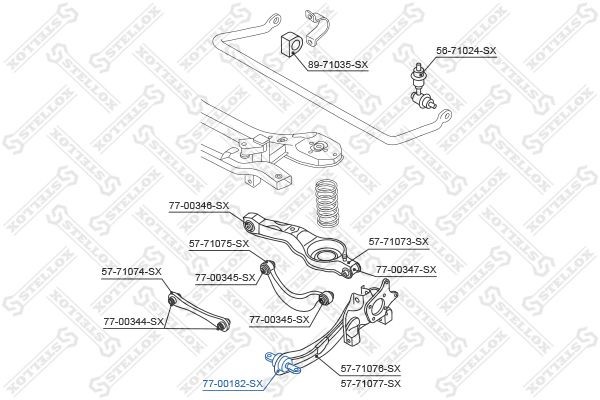 сайлентблок заднего рыч.пер.!\ Ford Focus DA# 1.4-2.0/1.6-2.0TDCi 04> 77-00182-SX STELLOX