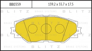 Колодки тормозные дисковые передние TOYOTA Corolla/Auris/RAV4 05- BB0359 BB0359 BLITZ