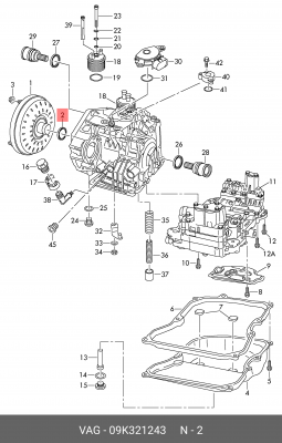 Сальник VW Tiguan (11-16) АКПП гидротрансформатора OE 09K 321 243 VAG